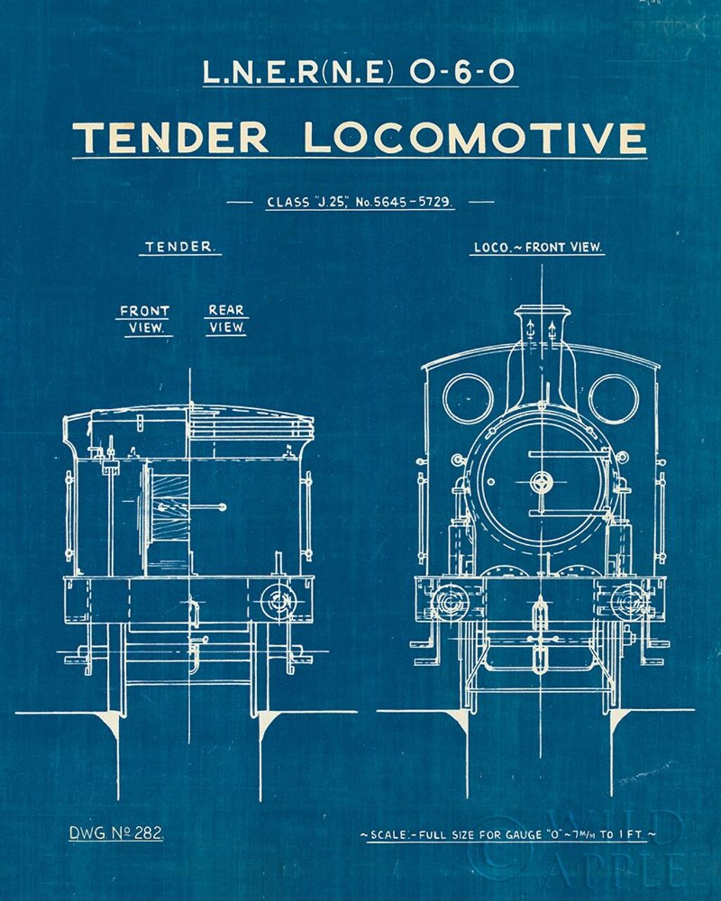 Locomotive Blueprint III Poster Print by Wild Apple Portfolio Wild Apple Portfolio - Item # VARPDX53887
